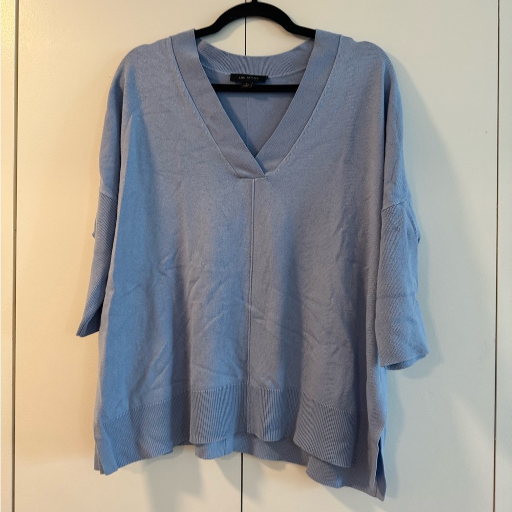 Ann Taylor Blue Boxy Tunic Top